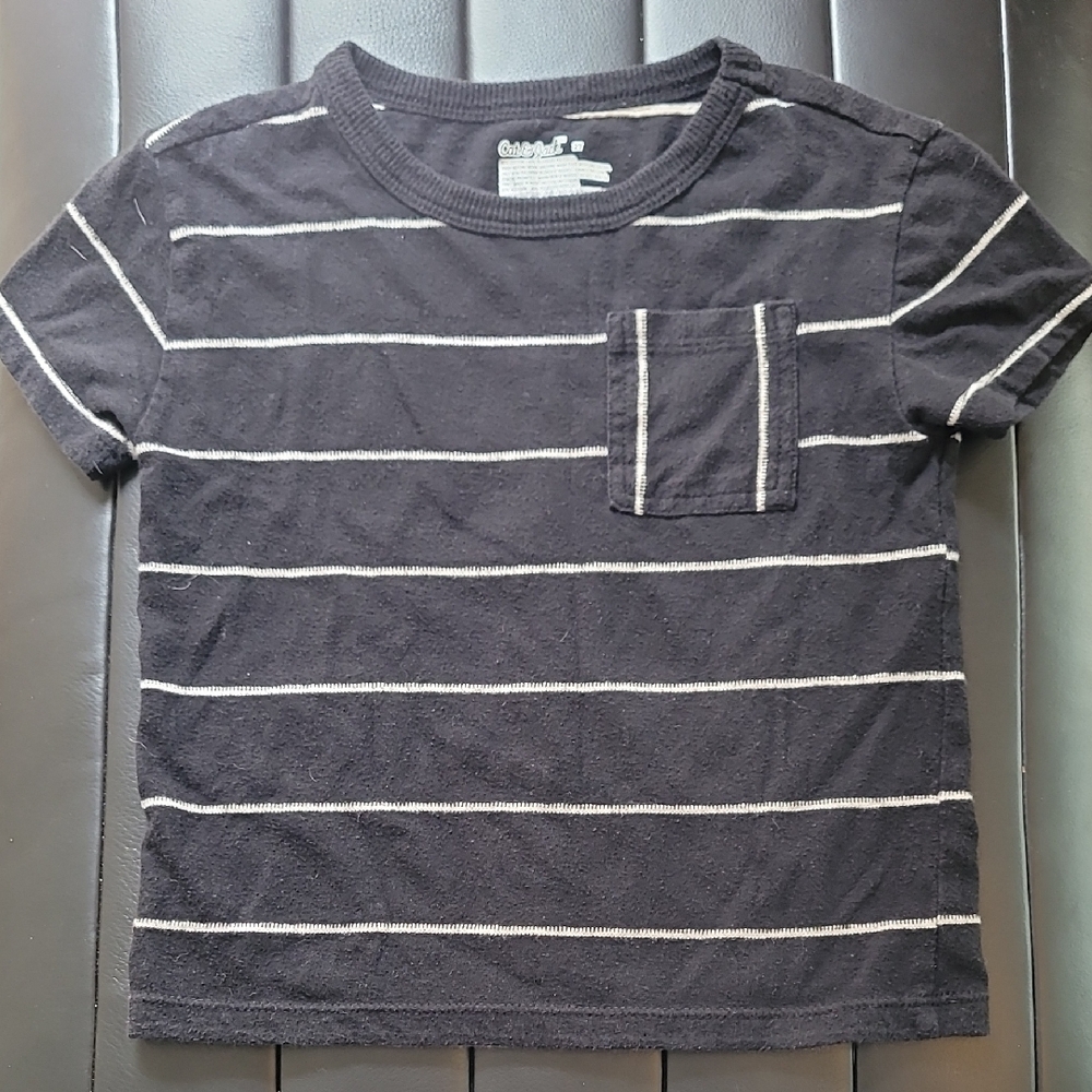 Cat & Jack Black Striped Kids Tee